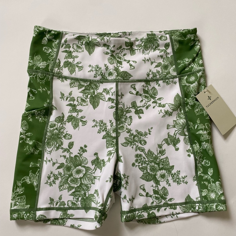 NWT Tuckernuck Tnuck Sport Floral Compression Bike Shorts Provence Toil